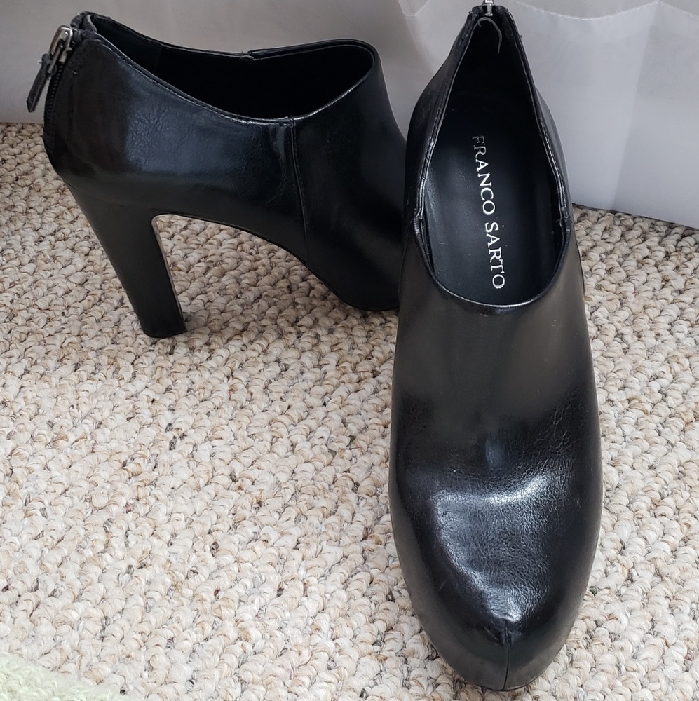 Black Leather Booties